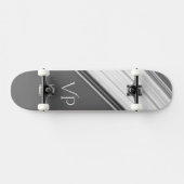 Modern White op Grey Personal Persoonlijk Skateboard (Horizontaal)