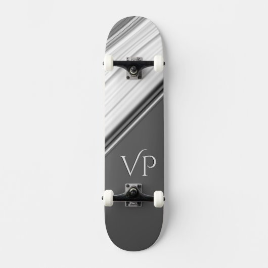 Modern White op Grey Personal Persoonlijk Skateboard (Voorkant)