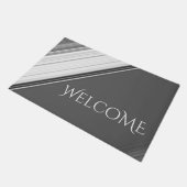 Modern White op grijs monogram Deurmat (Schuin)