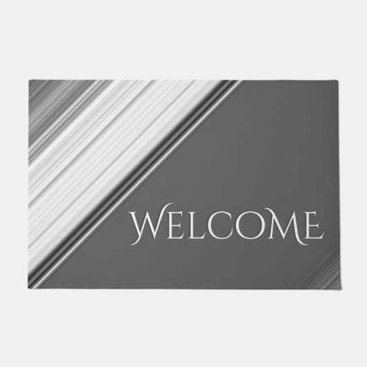 Modern White op grijs monogram Deurmat (Voorkant)