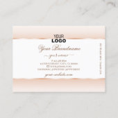 Modern White Pastel Pink Ombre Oval Lijst en Logo Visitekaartje (Achterkant)