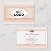Modern White Pastel Pink Ombre Oval Lijst en Logo Visitekaartje (Voorkant / Achterkant)