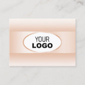 Modern White Pastel Pink Ombre Oval Lijst en Logo Visitekaartje (Voorkant)