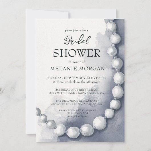 Modern White Pearls Vrijgezellenfeest Kaart (Voorkant)