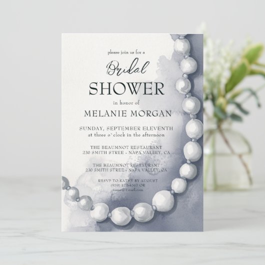 Modern White Pearls Vrijgezellenfeest Kaart (Staand voorkant)