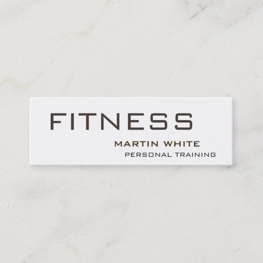 Modern White Personal Trainer Gym Bodybuilding Mini Visitekaartje (Voorkant)