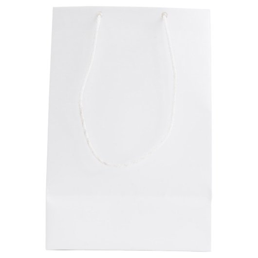 Modern White Personalized Groomsman Voorstel Medium Cadeauzakje (Achterkant)