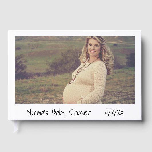 Modern White Photo Baby shower Gastenboek (Voorkant)