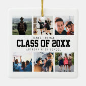 Modern White Photo Collage Afstuderen Keepomwille Keramisch Ornament (Achterkant)