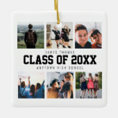 Modern White Photo Collage Afstuderen Keepomwille Keramisch Ornament (Voorkant)