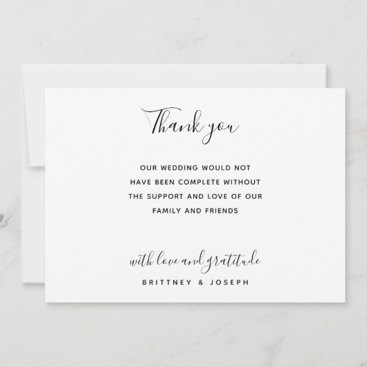 Modern White Photo Collage Wedding Bedankt (Achterkant)