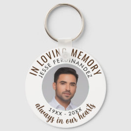 Modern White Photo Memorial in Loving Memory Sleutelhanger
