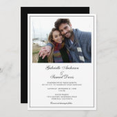 Modern White Photo Simple Wedding Invitation (Voorkant / Achterkant)