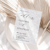 Modern White Photo Wedding Kaart