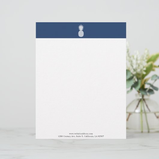 Modern White Pineapple logo Letterhead Briefhoofd (Staand voorkant)