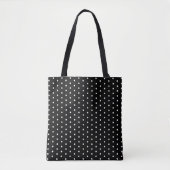 Modern White Polka Dots on Black Tote Bag (Voorkant)