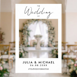 Modern White Prop Wedding Selfie Lijst Poster