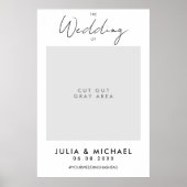 Modern White Prop Wedding Selfie Lijst Poster (Voorkant)