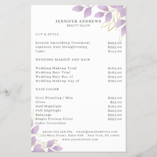 Modern, White Purple Leafy Flyer