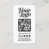 Modern White QR Code Social Media Icons Logo Photo Visitekaartje (Voorkant)