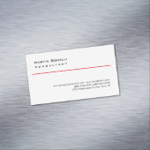 Modern White Red Simple Consultant-Visitekaartje Magnetisch Visitekaartje (Voorbeeld)