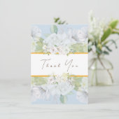 Modern White Rose Blue Floral Hartelijk dank Informatiekaartje (Staand voorkant)