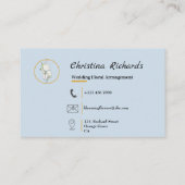 Modern White Rose Blue Floral Logo Visitekaartje (Achterkant)