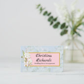 Modern White Rose Blue Floral Logo Visitekaartje (Staand voorkant)