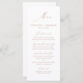 Modern White Rose Gold Elegant Script Wedding Menu (Voorkant / Achterkant)