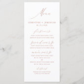 Modern White Rose Gold Elegant Script Wedding Menu (Voorkant)
