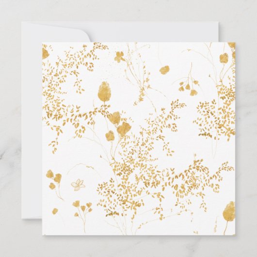 Modern White Rose Gold Funeral Kaart (Achterkant)