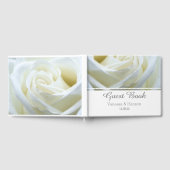 Modern White Rose Wedding Guest Book Gastenboek (Volledig)