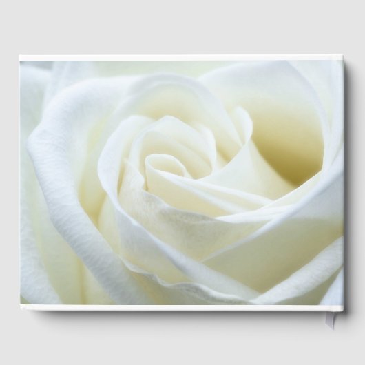 Modern White Rose Wedding Guest Book Gastenboek (Achterkant)