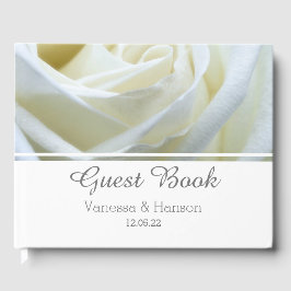 Modern White Rose Wedding Guest Book Gastenboek