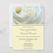 Modern White Rose Wedding Invitation Kaart (Voorkant)