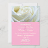 Modern White Rose Wedding Invitation Kaart (Voorkant)
