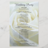 Modern White Rose Wedding Programme (Achterkant)