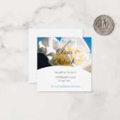 Modern White Rose Wedding Save the Date Notitiekaartje (Voorkant / Achterkant in situ)