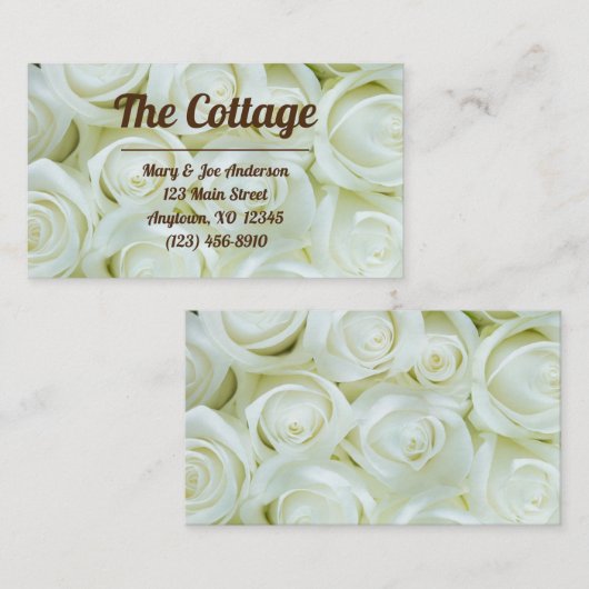 Modern White Roses Guest House Vacation Rental Visitekaartje (Voorkant / Achterkant)