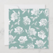 Modern White Roses Sage Green Floral Wedding Save The Date (Achterkant)