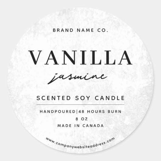 Modern White Rustic Ronde Sticker (Voorkant)