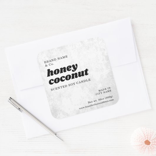 Modern White Rustic Texture Label (Envelop)