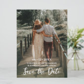 Modern White Sage Green Fresh Spring Photo Wedding Kaart (Staand voorkant)