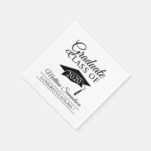 Modern White School Graduation Cap Afstuderen Servet (Hoek)