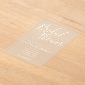 Modern White Script Bruids Douche Uitnodiging (Laagn)