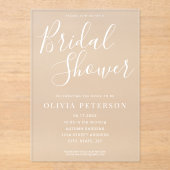 Modern White Script Bruids Douche Uitnodiging (Voorkant)