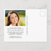 Modern White Script Foto Overlay Afstudeerfeest Uitnodiging Briefkaart (Achterkant)