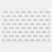 Modern White Script "Merry Kerstmis" en koortsboom Inpakpapier Vel (Voorkant 3)