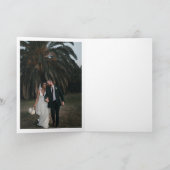 Modern White Script Weduwfoto Hartelijk dank Bedankkaart (Binnen)