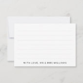 Modern White Script Weduwfoto Small Hartelijk dank Bedankkaart (Achterkant)